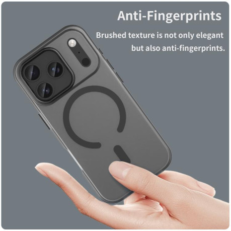 Противоударный чехол MagSafe Frosted Translucent TPU + PC для iPhone 17 Pro - черный