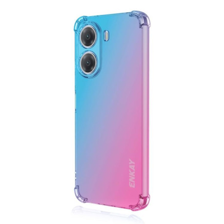 Чохол протиударний ENKAY Clear для Xiaomi Poco X7 Pro - рожево-синій