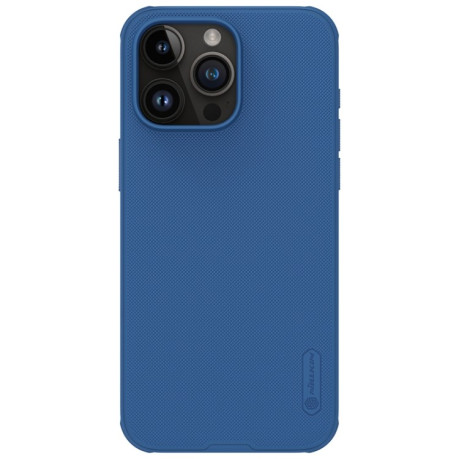 Противоударный чехол NILLKIN Super Frosted для iPhone 15 Pro Max - синий