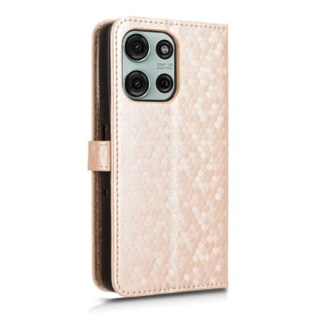Чехол-книжка Honeycomb Dot для Motorola Moto G75 5G - золотой