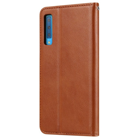 Кожаный чехол- книжка Knead Skin Texture на Samsung Galaxy A50/A30s/A50s -коричневый