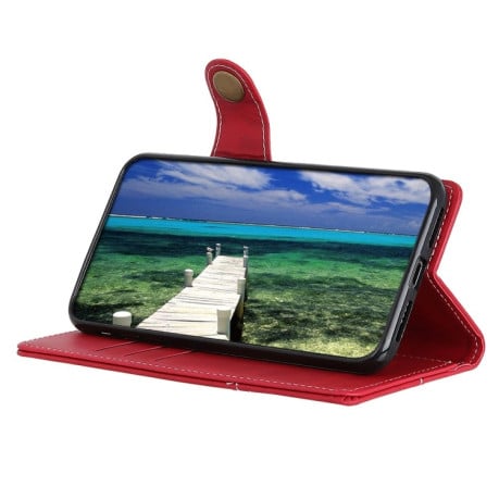 Кожаный чехол-книжка S-Type Stitching Calf для Samsung Galaxy M13 4G - красный