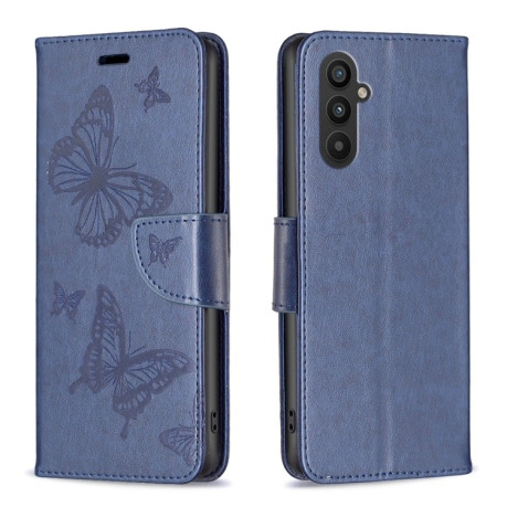 Чехол-книжка Butterflies Pattern для Samsung Galaxy A24 4G - синий