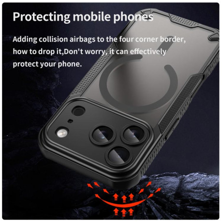 Противоударный чехол Armor Glaze MagSafe Magnetic для iPhone 17 Pro - черный