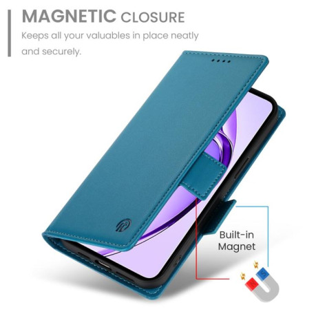 Чехол-книжка Side Buckle Magnetic Frosted Leather для Realme 13+ - синій