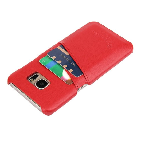 Шкіряний Чохол Fashion Deluxe Retro для Samsung Galaxy S7 Edge / G935 - червоний