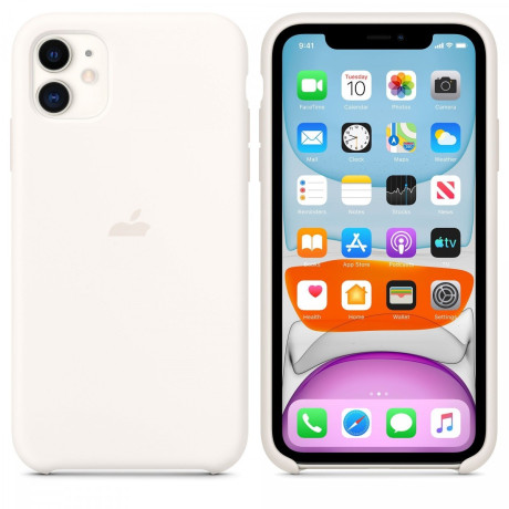 Силиконовый чехол Silicone Case White на iPhone 11-премиальное качество