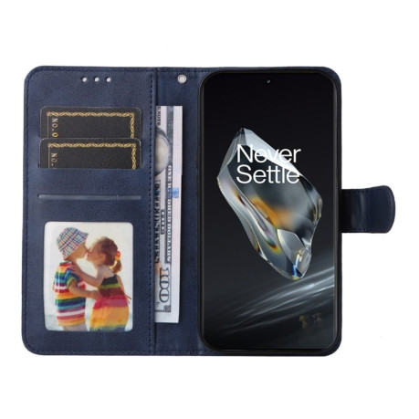 Чохол-книжка Classic Calf Texture для OnePlus 12R - синій