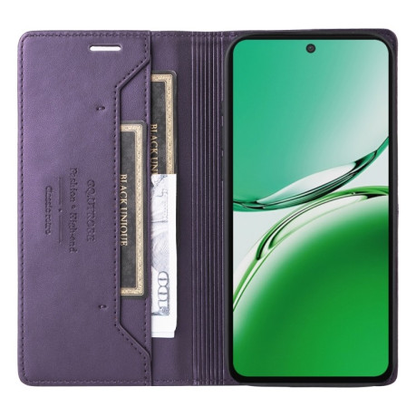 Чехол-книжка GQUTROBE G01 RFID Anti-theft Leather  для OPPO Reno12 F/12FS - фиолетовый