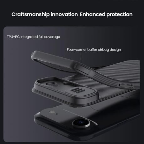 Чехол NILLKIN CamShield Pro Magnetic со шторкой для камеры на iPhone Air - черный