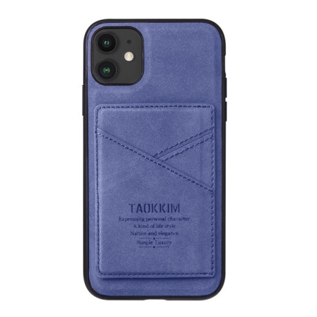 Противоударный чехол TAOKKIM Retro Matte для iPhone 11 - синий