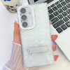 Протиударний чохол Plating Glitter Texture TPU with Lens Film для Samsung Galaxy S25 5G - White Shell Pattern