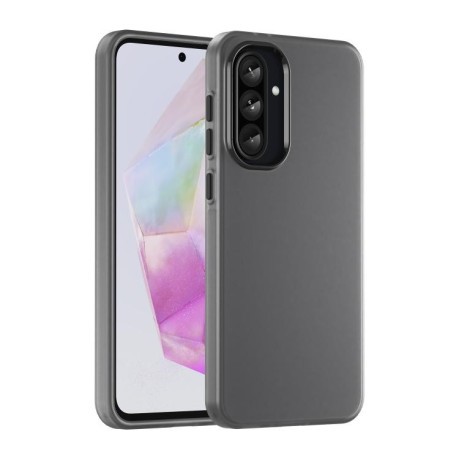Противоударный чехол Frosted Translucent TPU Hybrid PC для Samsung Galaxy A56 5G - черный