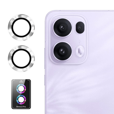 Захисне скло на камеру ENKAY Aluminium для OPPO Reno13 Pro Global - сріблясте