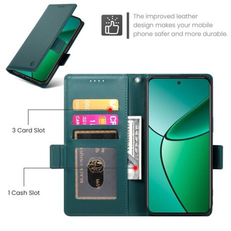 Чохол-книжка Side Buckle Magnetic Frosted Leather для Realme 14 Pro+ - зелений