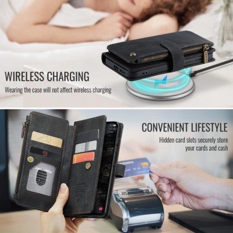 Чехол-кошелек CaseMe-C30 для Samsung Galaxy S25 5G - черный
