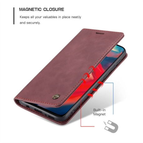 Кожаный чехол CaseMe-013 Multifunctional на Samsung Galaxy M31 - винно-красный