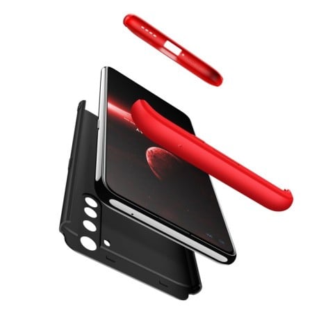 3D чехол GKK Three Stage Splicing Full Coverage на Realme X50 Pro - черно-красный
