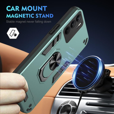 Ударозахисний чохол Metal Ring Holder для Realme C75 5G - зелений