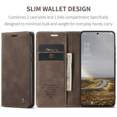 Чехол-книжка CaseMe-013 Multifunctional на OnePlus 13 - кофейный