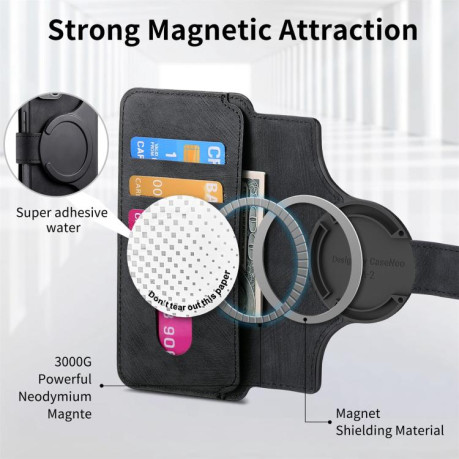Чехол-книжка CaseNeo MagSafe RFID Anti-theft Retro Leather для Samsung Galaxy S25 Edge 5G - черный