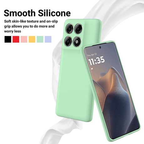 Силиконовый чехол Solid Color Liquid Silicone на Motorola Edge 70 Pro / 70 Pro+ — зелёный