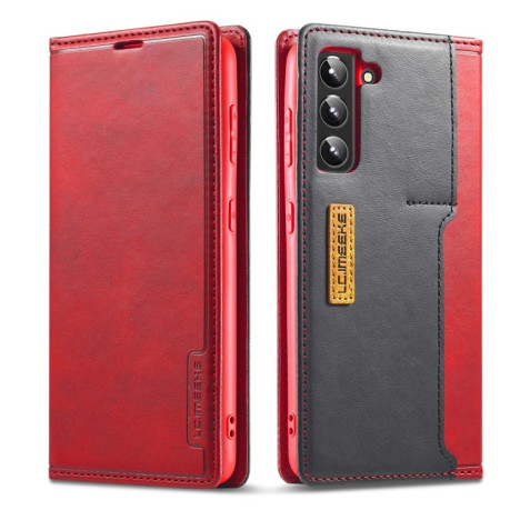 Чехол-книжка LC.IMEEKE LC-001 Series для Samsung Galaxy S22 5G - красный