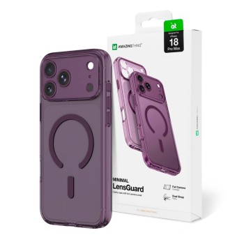 Оригинальный чехол AmazingThing Minimal Mag Lens and Lanyard Mount Compatible с MagSafe для iPhone 18 Pro Max — фиолетовый