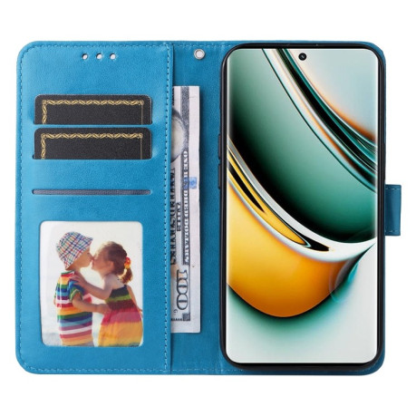 Чехол-книжка Embossed Sunflower для Realme 11 Pro 5G - синий