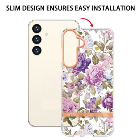 Противоударный чехол Flowers and Plants Series для Samsung Galaxy S24+ 5G - Peony