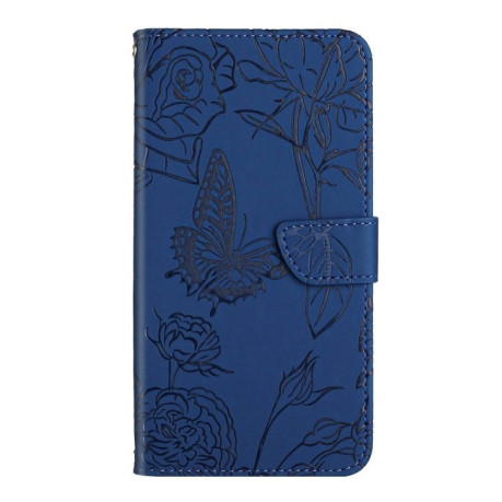 Чехол-книжка Embossed Butterfly для OPPO A3/A3x/A40m- синий