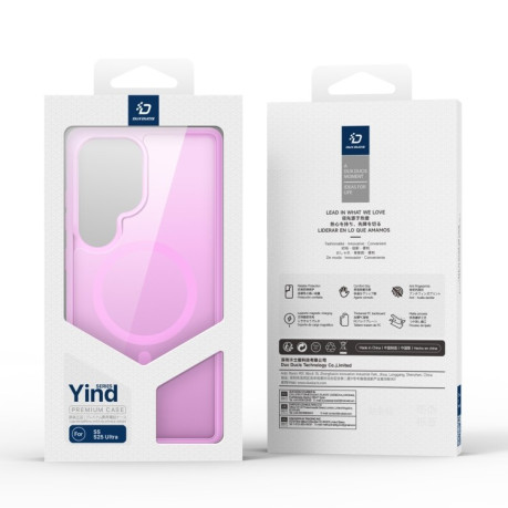 Чехол DUX DUCIS Yind Series MagSafe TPU Hybrid PC на Samsung Galaxy S25 Ultra 5G - розовый