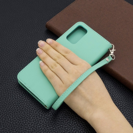 Чехол-книжка Litchi Texture Pure Color на Samsung Galaxy S20- зеленый