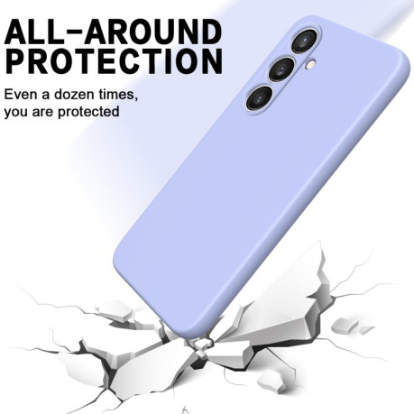 Силиконовый чехол Solid Color Liquid Silicone на Samsung Galaxy S24 FE 5G - фиолетовый