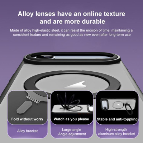 Противоударный чехол Airbag MagSafe Shockproof Frosted для iPhone Air - синий