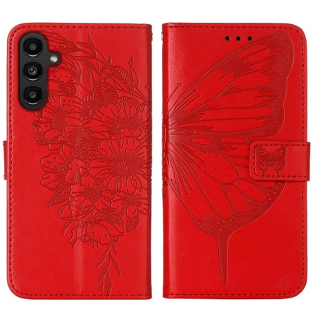 Чехол-книжка Embossed Butterfly для Samsung Galaxy A15 - красный