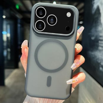 Чохол протиударний Transparent TPU Hybrid PC Magsafe для iPhone 17 Pro Max - сірий