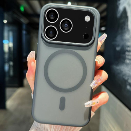 Противоударный чехол Transparent TPU Hybrid PC Magsafe для iPhone 17 Pro Max - серый
