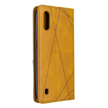 Чехол-книжка Rhombus Texture на Samsung Galaxy A01 - желтый