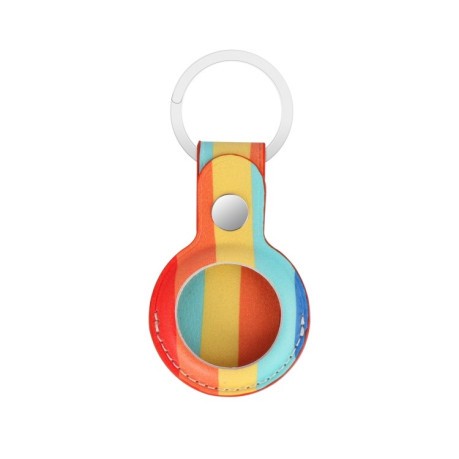 Кожаный брелок Rainbow с кольцом для AirTag - разноцветный