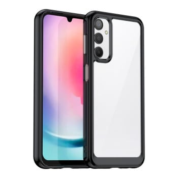 Протиударний чохол Colorful Acrylic Series із кольоровою силіконовою боковиною на Xiaomi Samsung Galaxy A24 4G - чорний