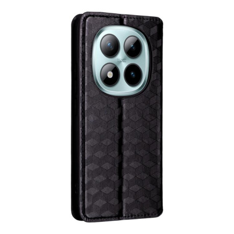 Чохол-книжка Cubic Grid Texture Flip Leather на Xiaomi Poco 8 Pro/Redmi Note 15 Pro+ 5G Global 163.3mm — чорний