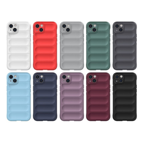 Силиконовый чехол Magic Flannel для iPhone 15 Plus - серый