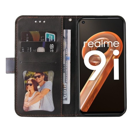 Чехол-книжка Business Stitching-Color для Realme 9i/OPPO A76/A96 4G - серый