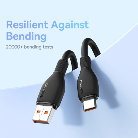 Кабель Baseus Pudding Series 100W USB для Type-C Fast Charging Data Cable, Length:2m - чорний