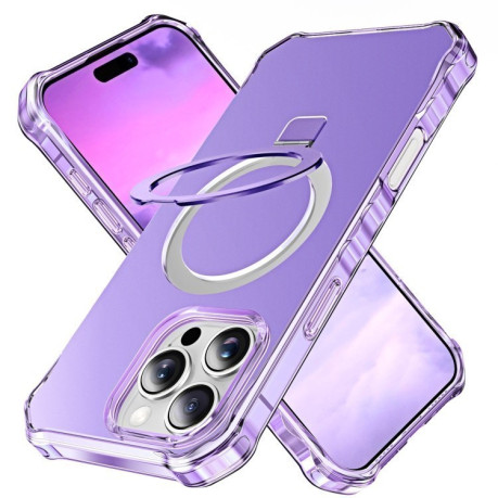 Протиударний чохол Solid Color Wave MagSafe Holder для iPhone 16 Pro - фіолетовий