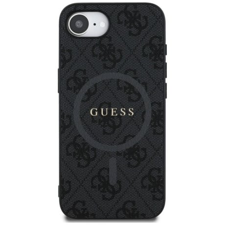 Оригинальный чехол Guess 4G Ring Classic MagSafe для iPhone 16e - black
