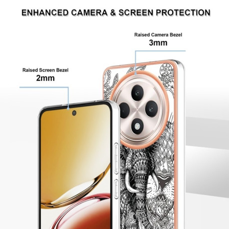 Противоударный чехол Electroplating IMD для OPPO Reno12 F/12 FS 5G - слон