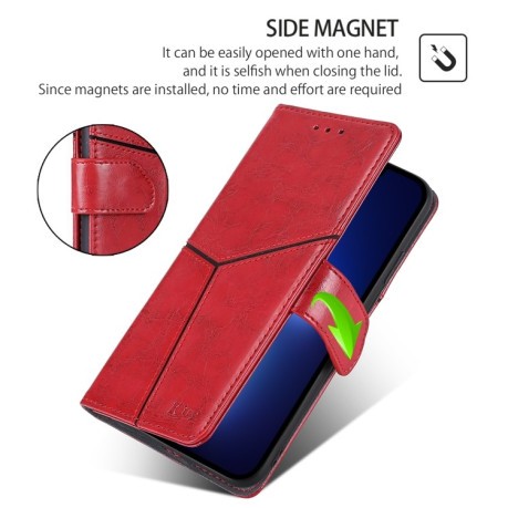 Чохол-книжка Geometric Stitching для OnePlus Ace 3 Pro 5G - червоний
