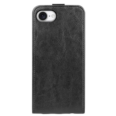 Чехол R64 Texture Single Vertical Flip Leather для iPhone 16e - черный